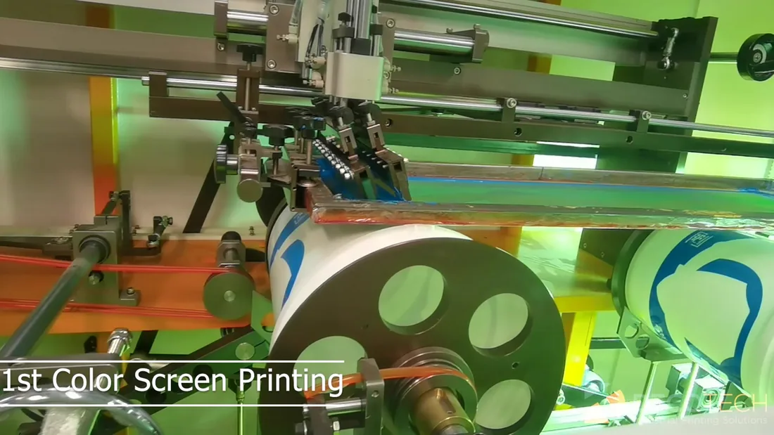 DT-1000 JUMBO automatic bucket screen printing machine production video
