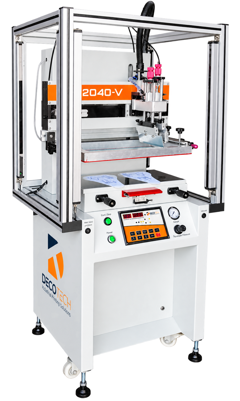 DT-2040-V small format screen printing machine with optional safety cell