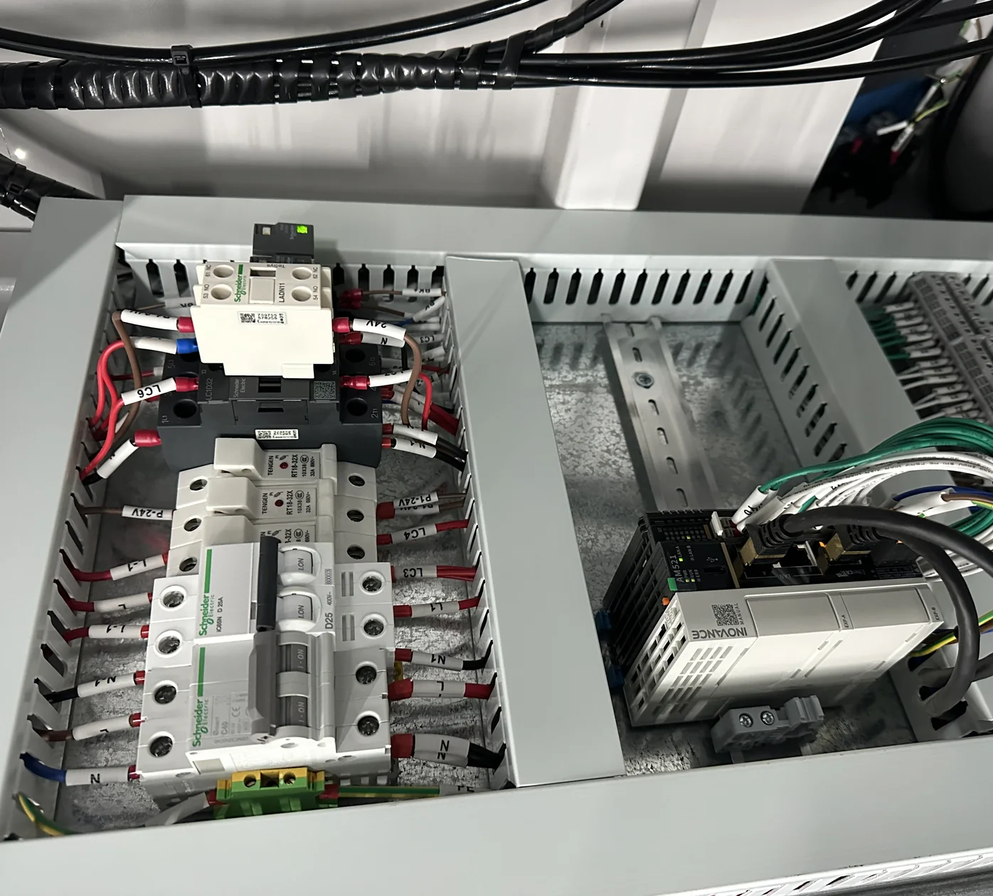 Inovance PLC and electrical control cabinet inside the DT-CNC-120S