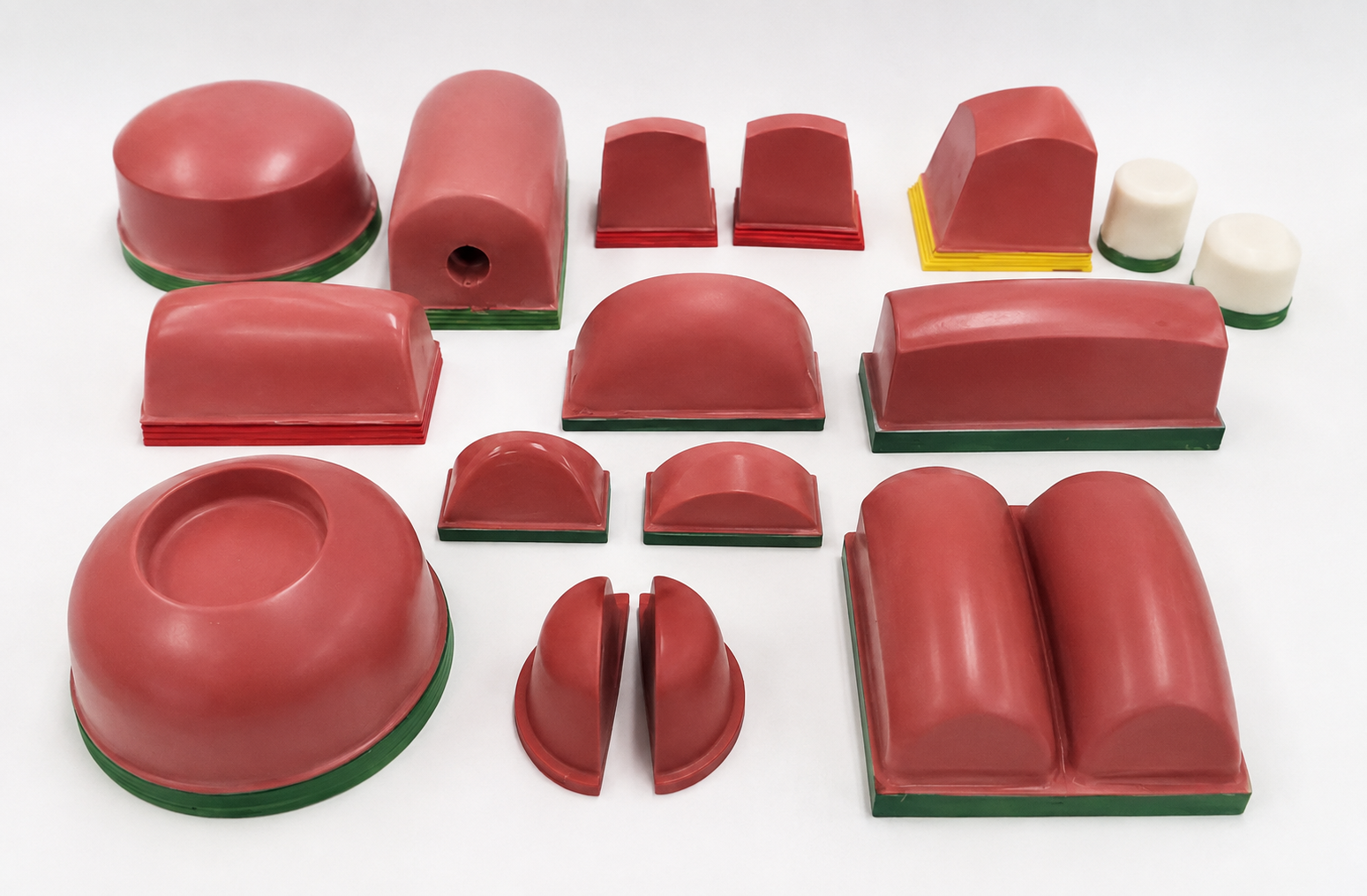 Silicone pad printing pads in multiple shapes and sizes for pad selection