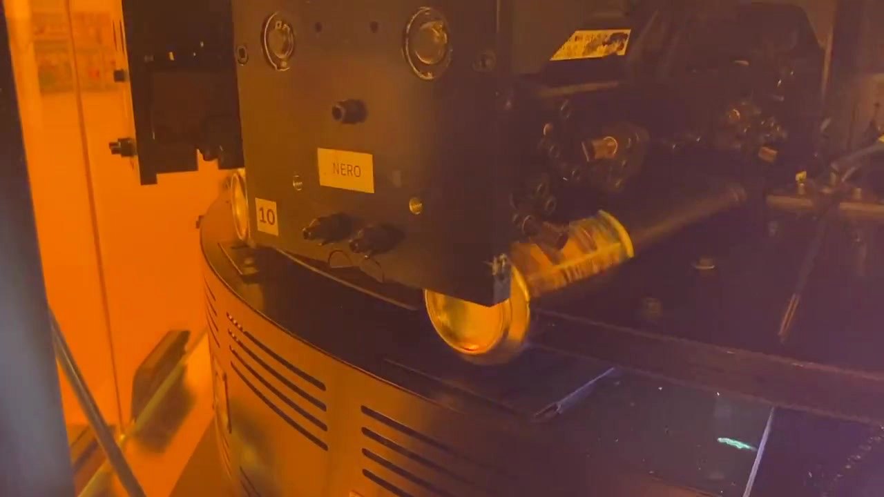 Close view of NOVUM industrial inkjet printing hardware during operation