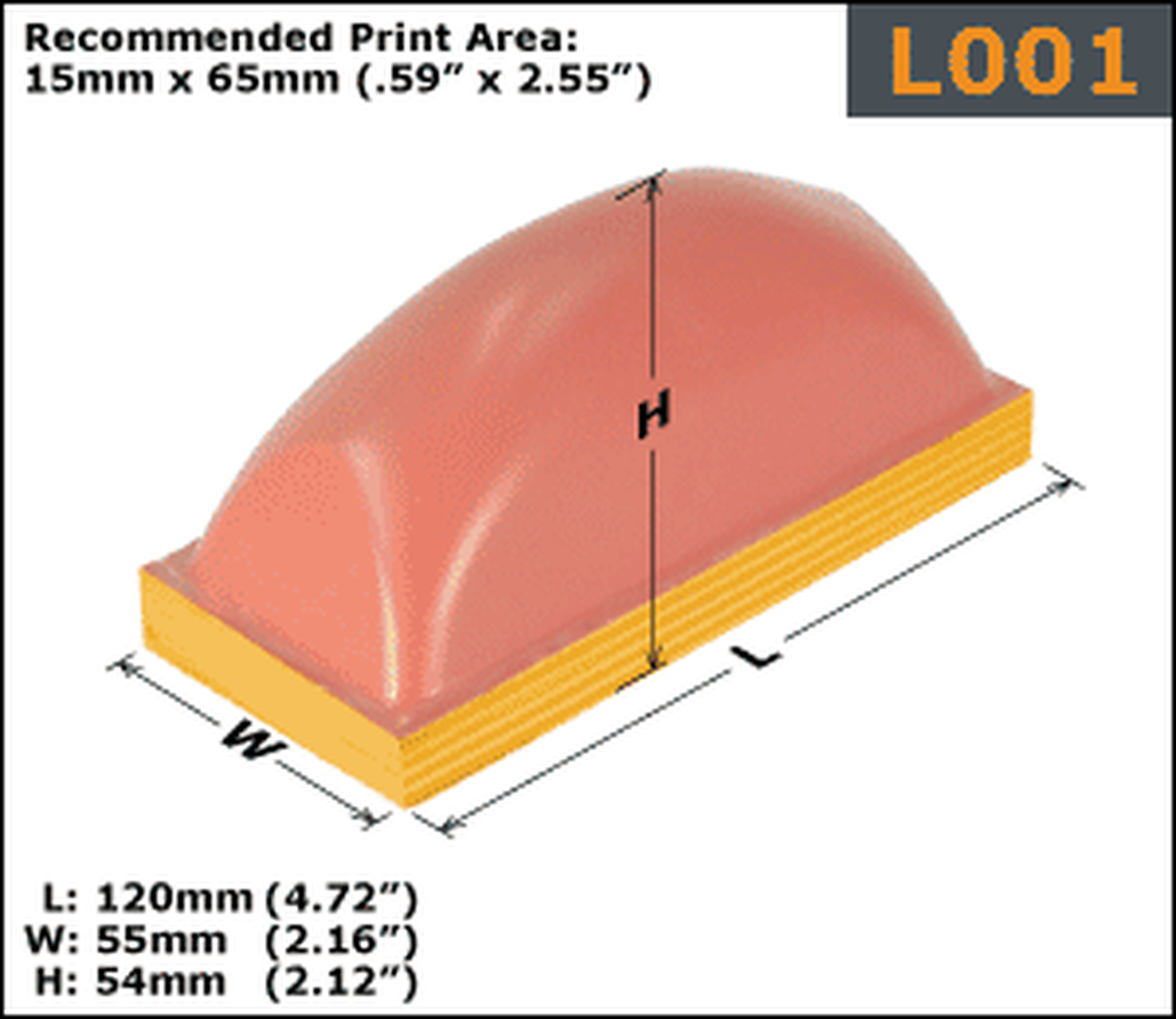 Loaf shape silicone pad printing padL001