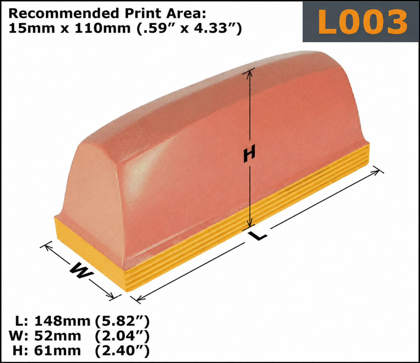 L003 Loaf Silicone Pad Printing Pad