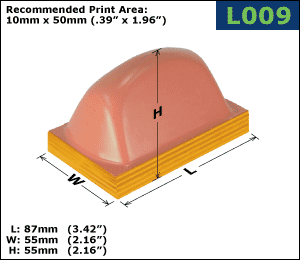 L009 loaf silicone pad printing pad with 10 by 50 millimeter recommended print area