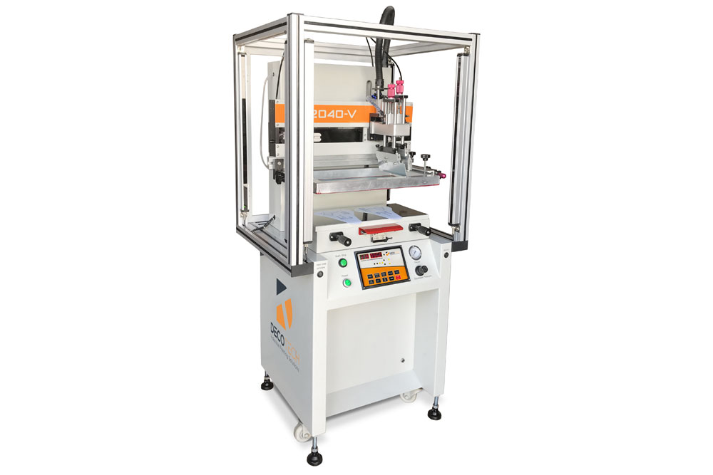 Small Format Standalone Flatbed Screen Printing Press DT-2040V Light Curtains