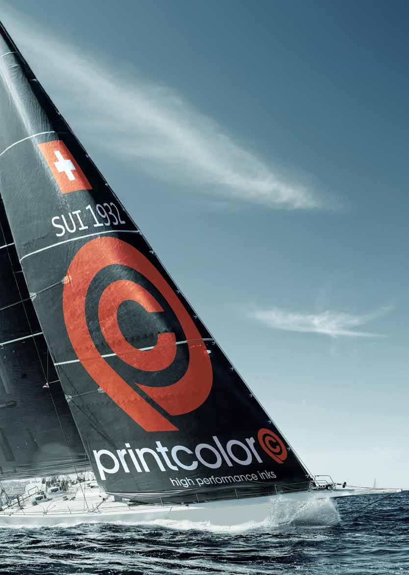 Racing sail decorated with Printcolor sailcloth coating