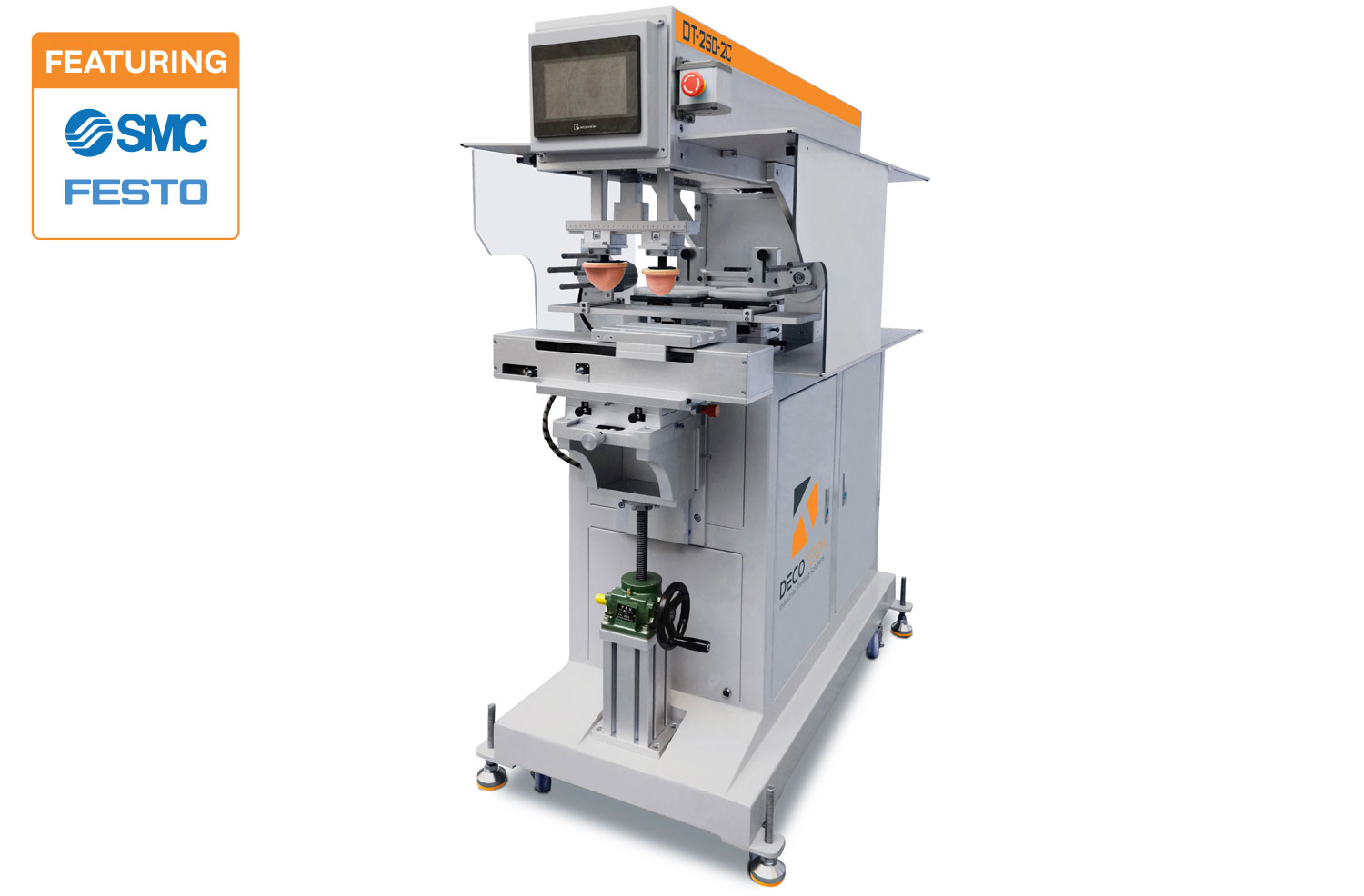 DT3502C Large 1 to 2 Color Pad Printing Machine from DECO TECH